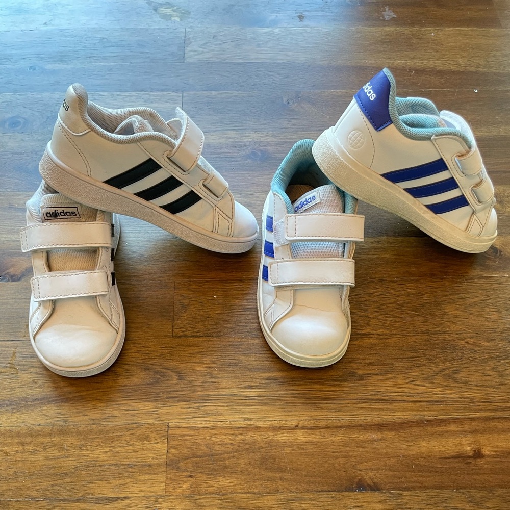 2 Pairs Adidas Kids Grand Court Sneakers